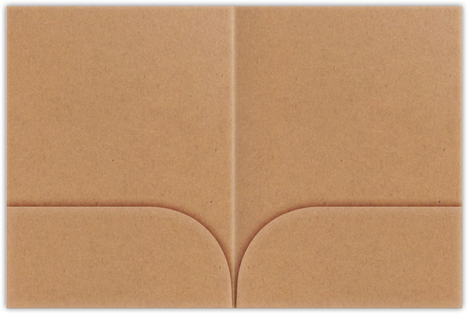 Jute Vellum 80lb 9 x 12 Two Pocket Folders with 4 Inch Curved Pockets