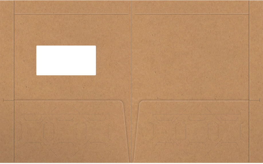 Jute Vellum 80lb 9 1/2 x 11 3/4 Two Pocket Folders with 4 1/2 Inch Pockets and 1 Inch Reinforced Top and Edges