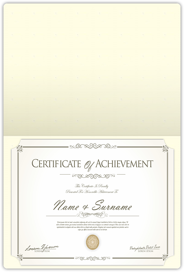 Vanilla Vellum 80lb 9 1/2 x 12 Landscape or Portrait Certificate Holders with Rounded Corner Slits