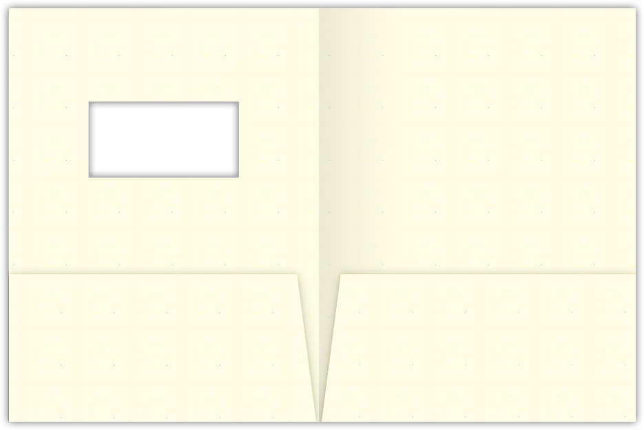 Vanilla Vellum 80lb 9 x 12 Two Pocket Folders with 4 Inch Pockets and 2 x 4 Window