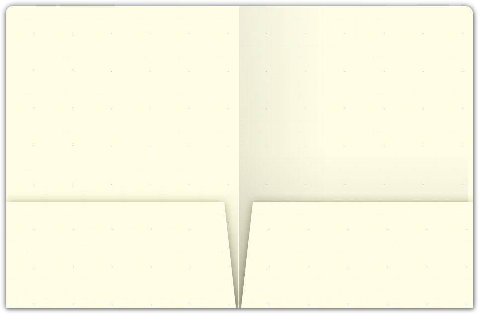 Vanilla Vellum 80lb 9 x 12 Two Pocket Round Corner Folders with 4 1/4 Inch Pocket
