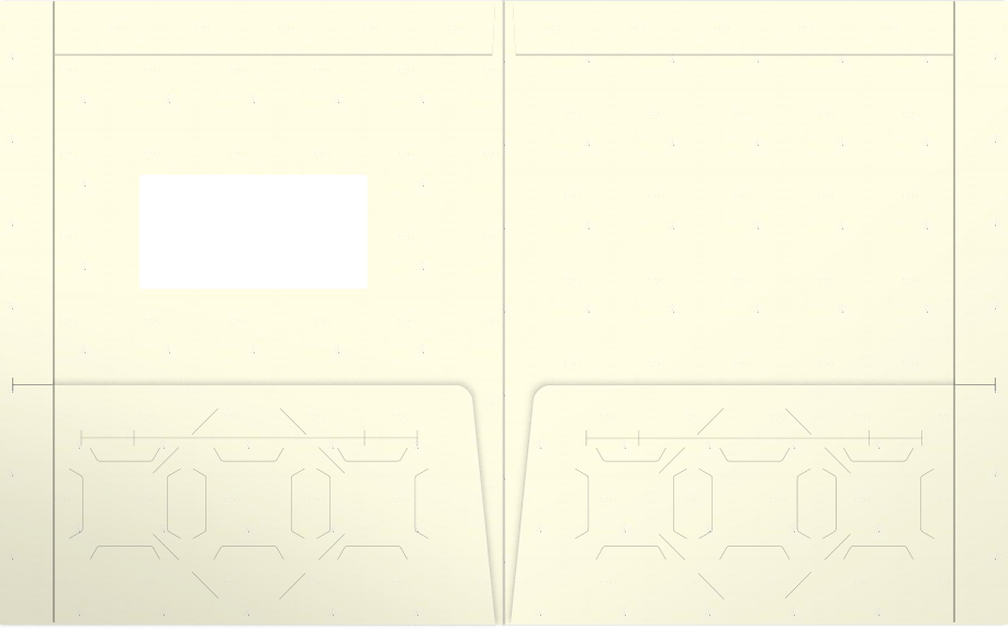 Vanilla Vellum 80lb 9 1/2 x 11 3/4 Two Pocket Folders with 4 1/2 Inch Pockets and 1 Inch Reinforced Top and Edges