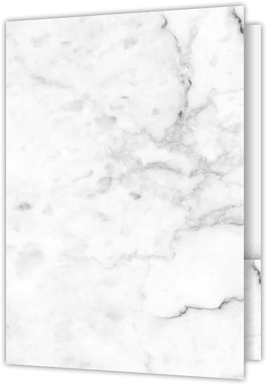 White with Ash Gray Marble Semi-Gloss 14pt C1S 9 1/2 x 14 1/2 Two Pocket Legal Folders with 4 1/2 Inch Pockets