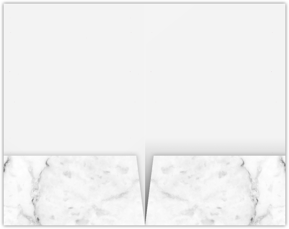 White with Ash Gray Marble Semi-Gloss 14pt C1S 6 x 9 Two Pocket Half Size Folders with 3 Inch Pockets