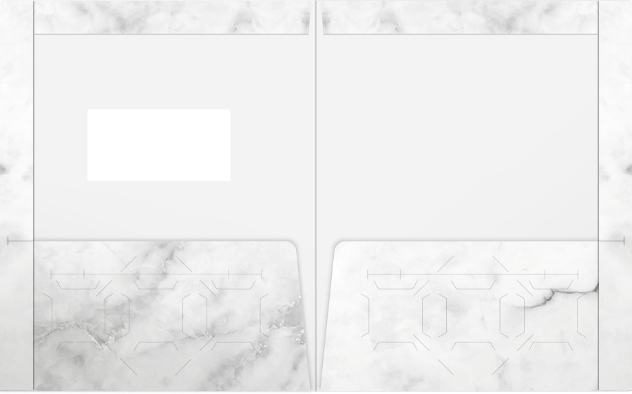 Ash Semi-Gloss 14pt C1S 9 1/2 x 11 3/4 Two Pocket Folders with 4 1/2 Inch Pockets and 1 Inch Reinforced Top and Edges
