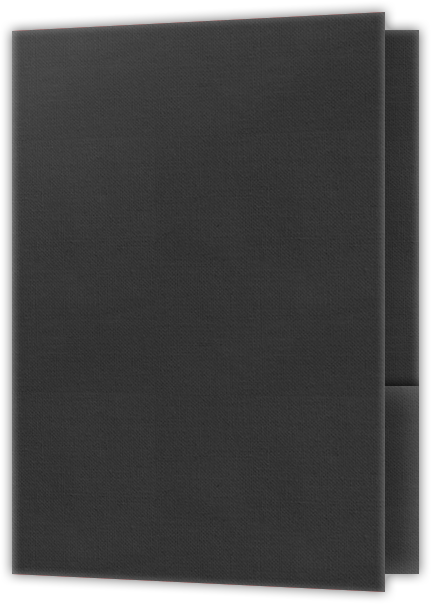 Charcoal Linen 80lb 9 x 12 Two Pocket Folders with 4 Inch Round Corner Pockets and 1/4 Inch Expansion with Double Score Spine