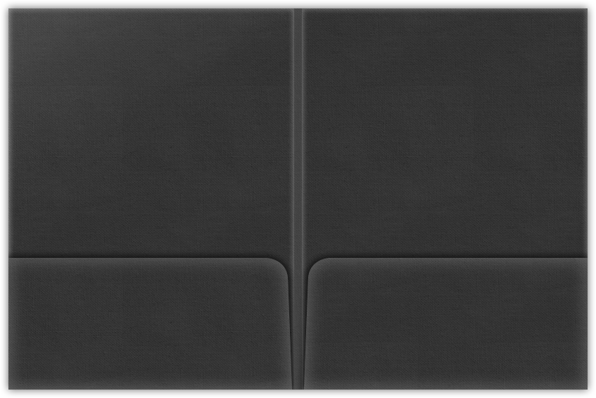 Charcoal Linen 80lb 9 x 12 Two Pocket Folders with 4 Inch Round Corner Pockets and 1/4 Inch Expansion with Double Score Spine