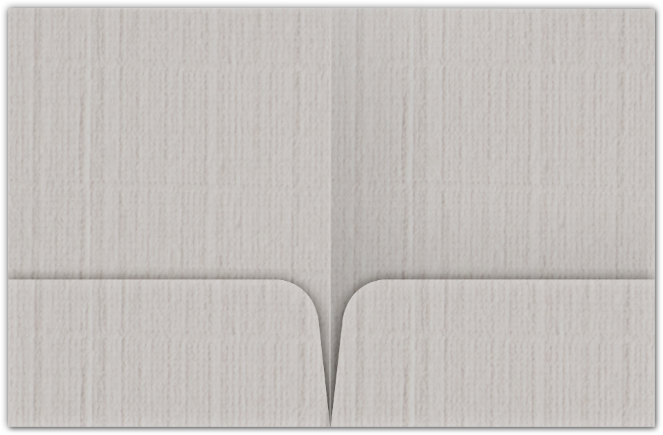 Gray Linen 80lb 9 x 12 Two Pocket Folders with 4 Inch Round Corner Pockets
