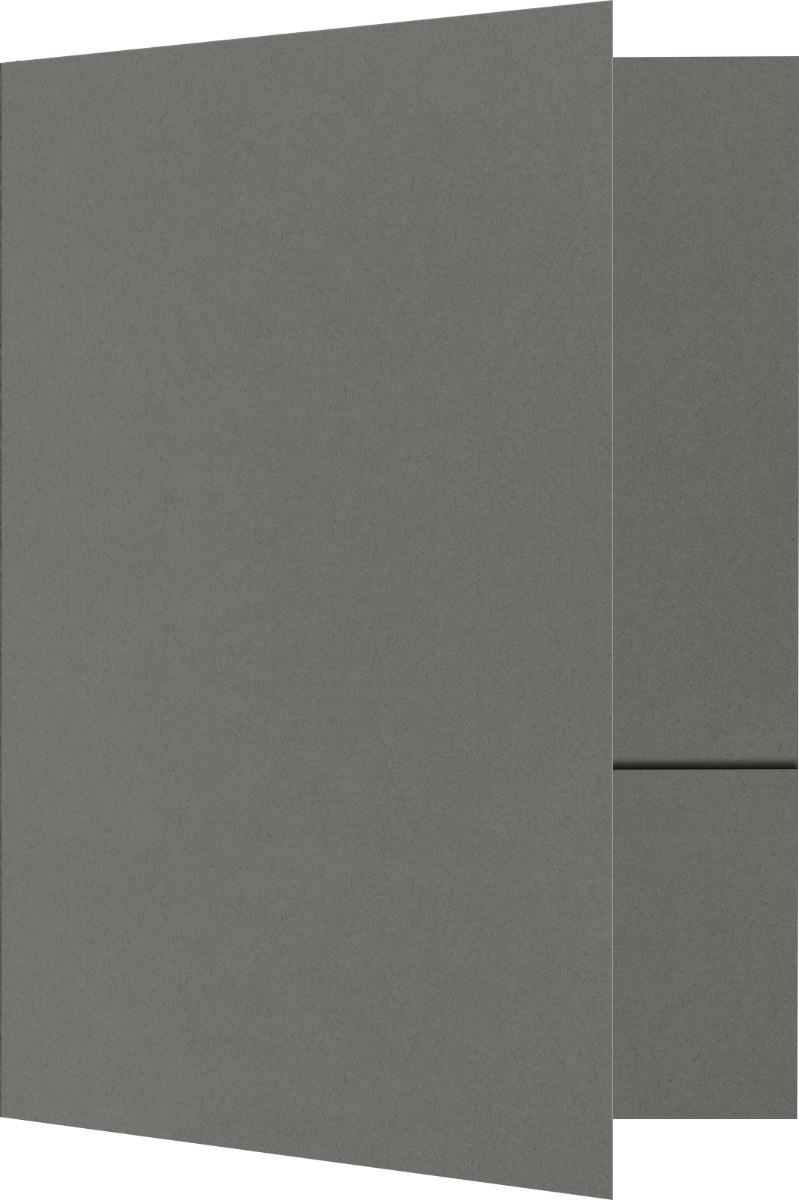 Smoke Gray Wove 100lb 6 x 9 Two Pocket Folders with 3 Inch Pockets