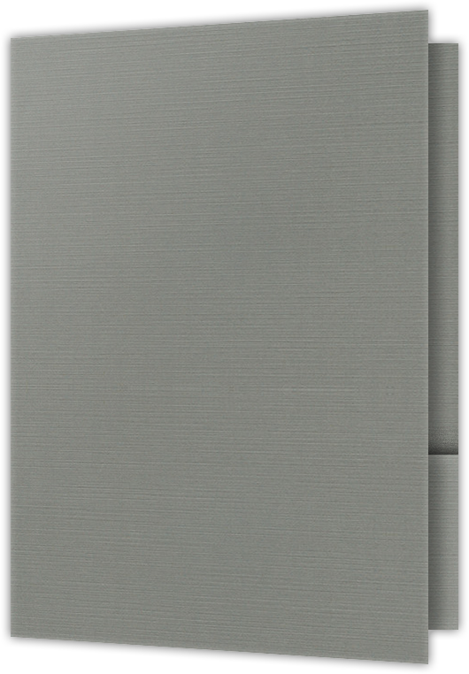 Sterling Gray Linen 100lb 9 1/2 x 14 1/2 Two Pocket Legal Folders with 4 1/2 Inch Pockets