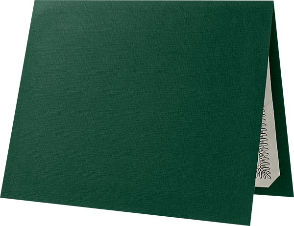 Deep Pine Linen 100lb 9 1/2 x 12 Landscape or Portrait Certificate Holders with Square Corner Slits (Holds 8 1/2 x 11 Certificate)