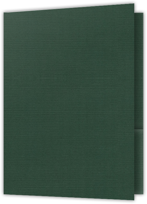 Deep Pine Linen 100lb 9 x 12 Two Pocket Folders with 4 Inch Pockets