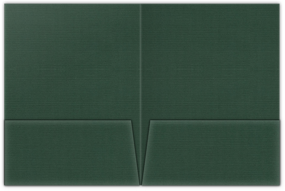 Deep Pine Linen 100lb 9 x 12 Two Pocket Folders with 4 Inch Pockets