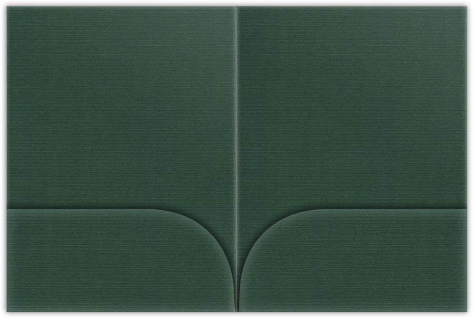 Deep Pine Linen 100lb 9 x 12 Two Pocket Folders with 4 Inch Curved Pockets