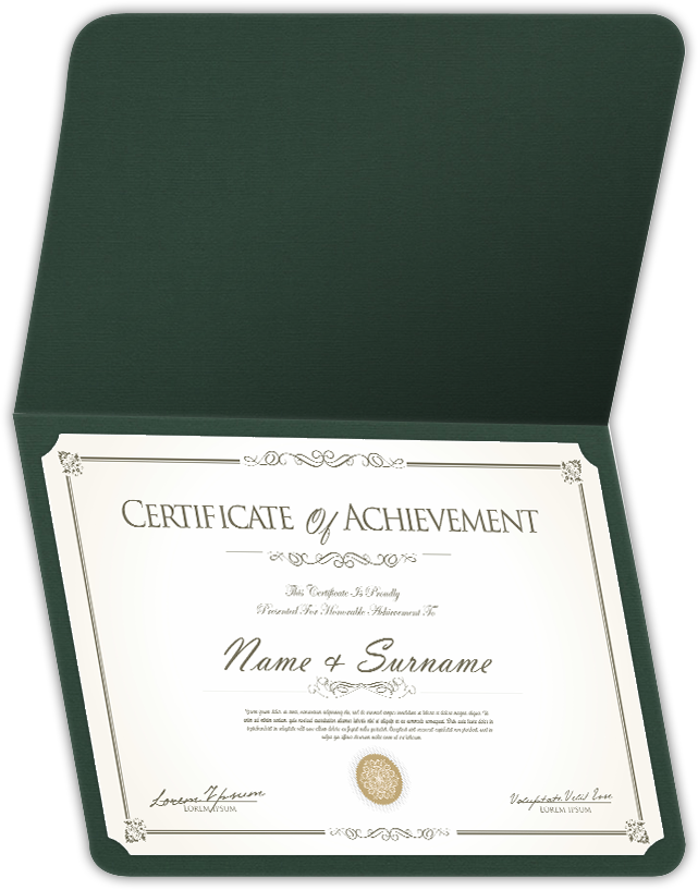 Forest Green Hopsack 90lb 9 1/2 x 12 Landscape or Portrait Certificate Holders with Rounded Corner Slits
