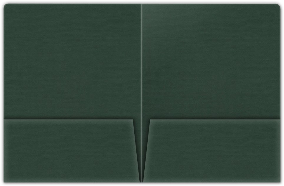 Forest Green Hopsack 90lb 9 x 12 Two Pocket Round Corner Folders with 4 1/4 Inch Pocket