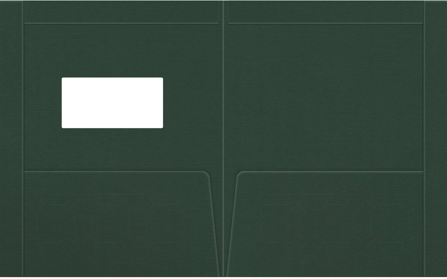 Forest Green Hopsack 90lb 9 1/2 x 11 3/4 Two Pocket Folders with 4 1/2 Inch Pockets and 1 Inch Reinforced Top and Edges