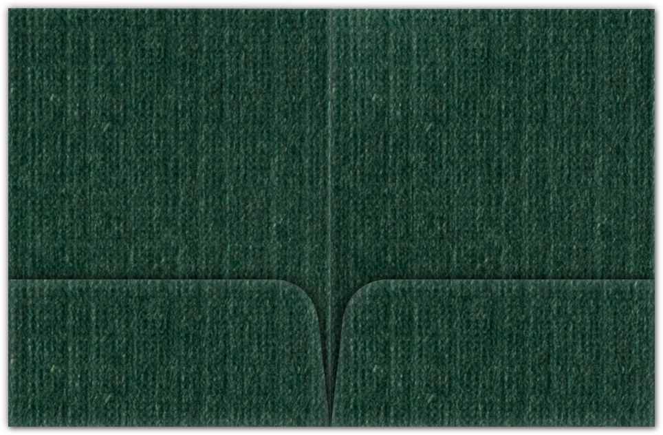 Green Linen 80lb 9 x 12 Two Pocket Folders with 4 Inch Round Corner Pockets