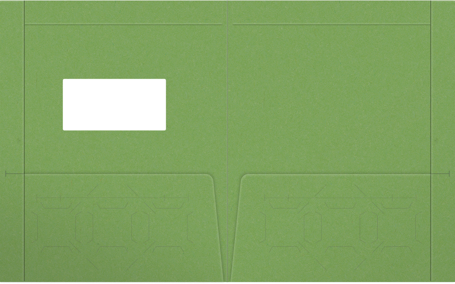 Gumdrop Green Vellum 100lb 9 1/2 x 11 3/4 Two Pocket Folders with 4 1/2 Inch Pockets and 1 Inch Reinforced Top and Edges