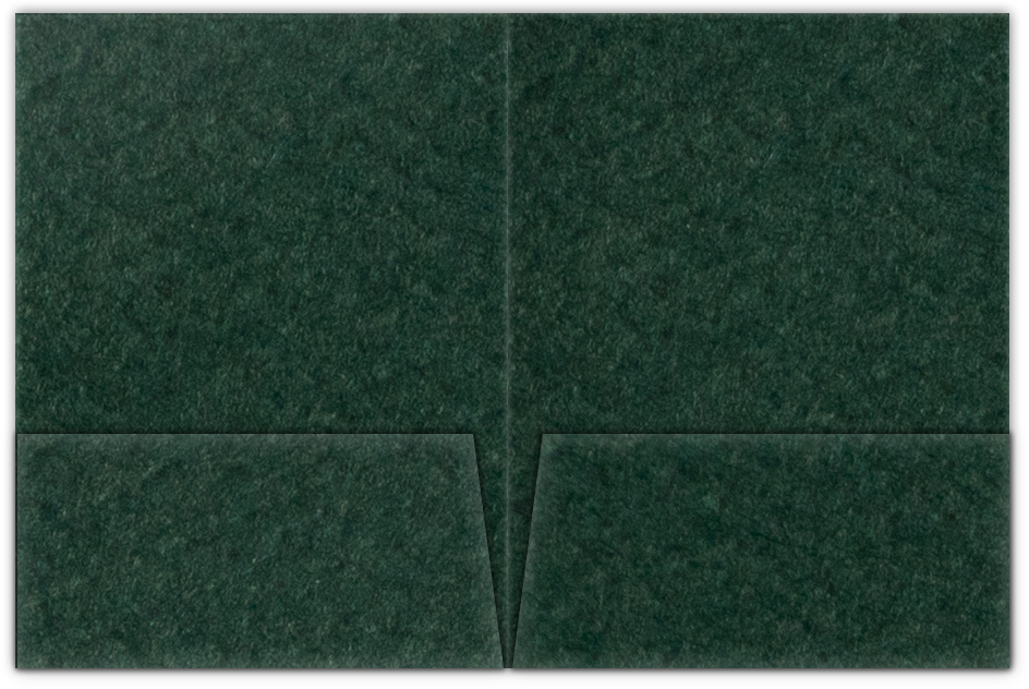Hunter Green Felt 80lb 9 x 12 Two Pocket Folders with 4 Inch Pockets