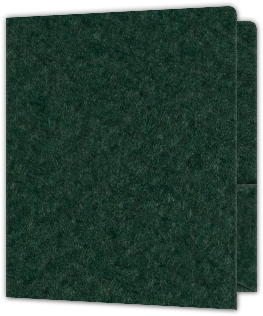 Hunter Green Felt 80lb 9 x 12 Two Pocket Round Corner Folders with 4 1/4 Inch Pocket