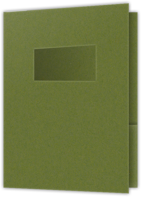 Jellybean Green Vellum 100lb 9 x 12 Two Pocket Folders with 4 Inch Pockets and 2 x 4 Window