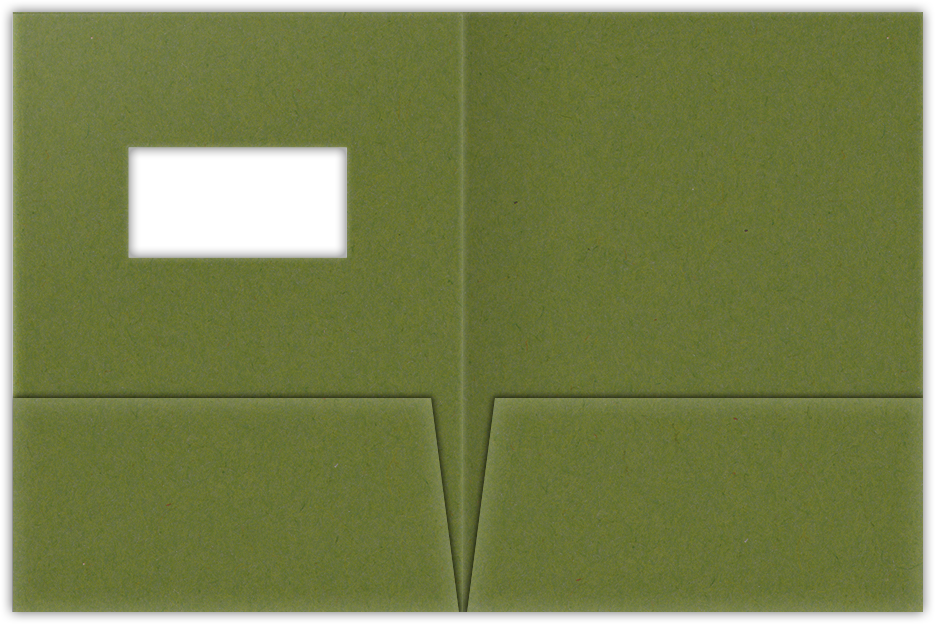 Jellybean Green Vellum 100lb 9 x 12 Two Pocket Folders with 4 Inch Pockets and 2 x 4 Window