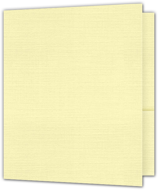 Ivory Linen 80lb 9 x 12 Two Pocket Folders with 4 Inch Round Corner Pockets
