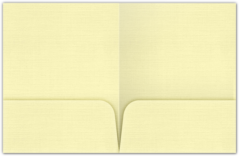 Ivory Linen 80lb 9 x 12 Two Pocket Folders with 4 Inch Round Corner Pockets