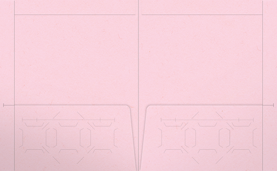 Pink Lemonade Vellum 100lb 9 1/2 x 11 3/4 Two Pocket Folders with 4 1/2 Inch Pockets and 1 Inch Reinforced Top and Edges