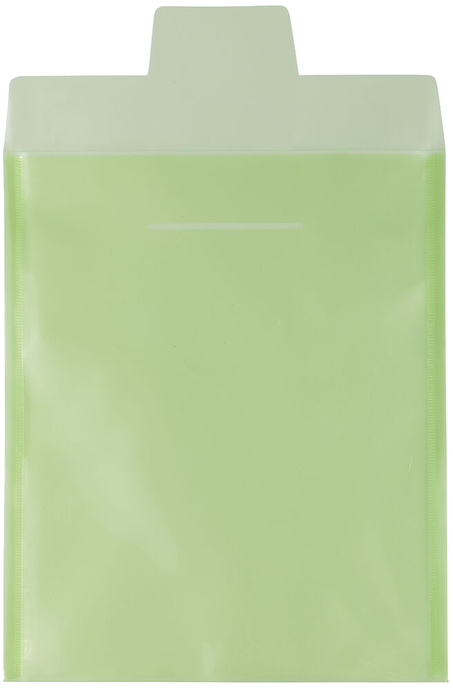 Lime Green 9 7/8 x 11 5/8 Open End Plastic Envelopes with Tuck Flap
