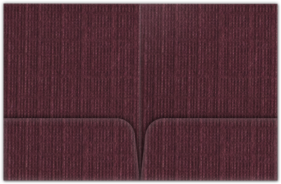 Burgundy Linen 100lb 9 x 12 Two Pocket Folders with 4 Inch Round Corner Pockets