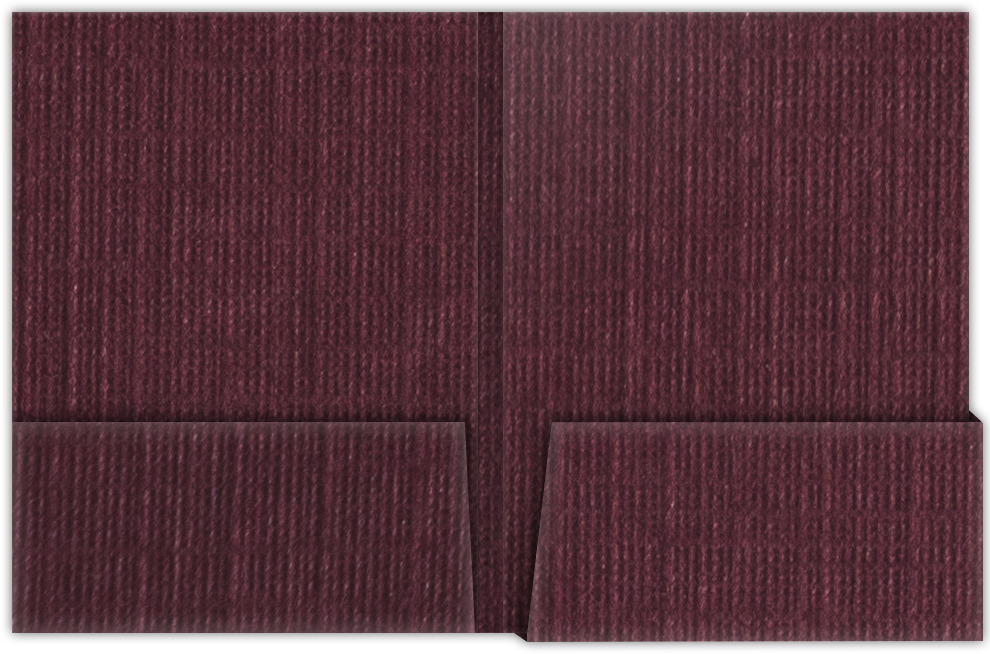 Burgundy Linen 100lb 9 x 12 Two Pocket Folders with 4 1/4 Inch Deep Box Pockets and 1/4 Inch Expansion with Double Score Spine