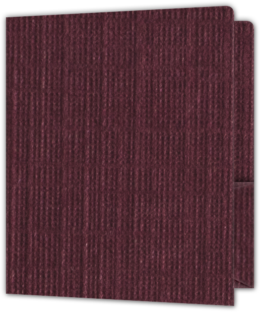 Burgundy Linen 100lb 9 x 12 Two Pocket Round Corner Folders with 4 1/4 Inch Pocket