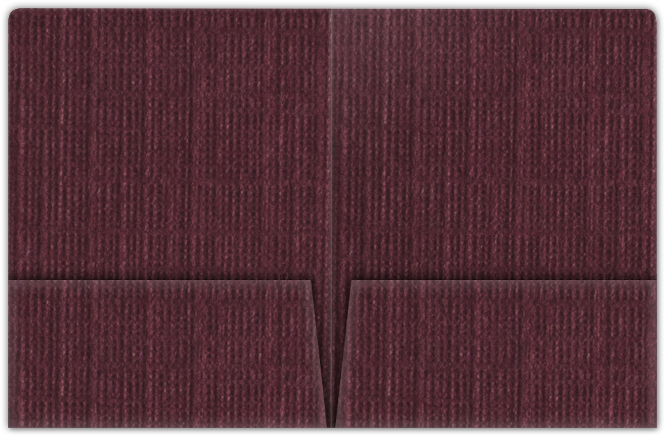 Burgundy Linen 100lb 9 x 12 Two Pocket Round Corner Folders with 4 1/4 Inch Pocket