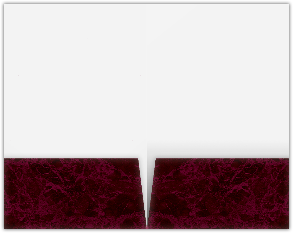 Burgundy Semi-Gloss 14pt C1S 6 x 9 Two Pocket Half Size Folders with 3 Inch Pockets