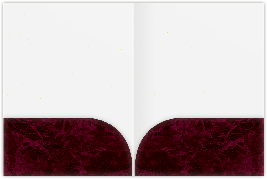 Burgundy Semi-Gloss 14pt C1S 9 x 12 Two Pocket Folders with 4 Inch Curved Pockets