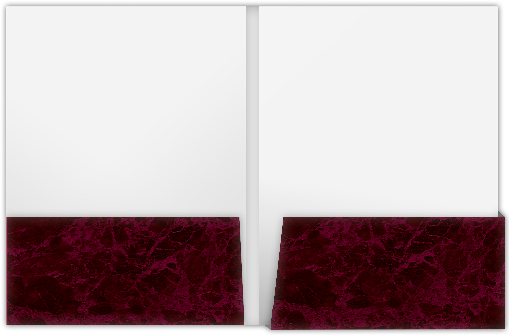 Burgundy Semi-Gloss 14pt C1S 9 x 12 Two Pocket Folders with 4 1/4 Inch Deep Box Pockets and 1/4 Inch Expansion with Double Score Spine
