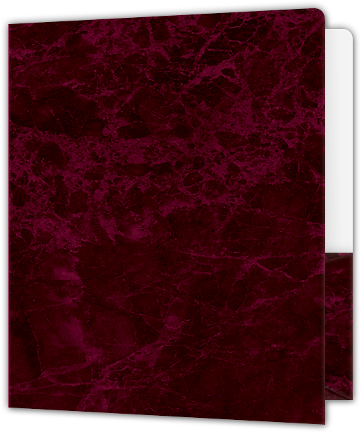 Burgundy Semi-Gloss 14pt C1S 9 x 12 Two Pocket Round Corner Folders with 4 1/4 Inch Pocket