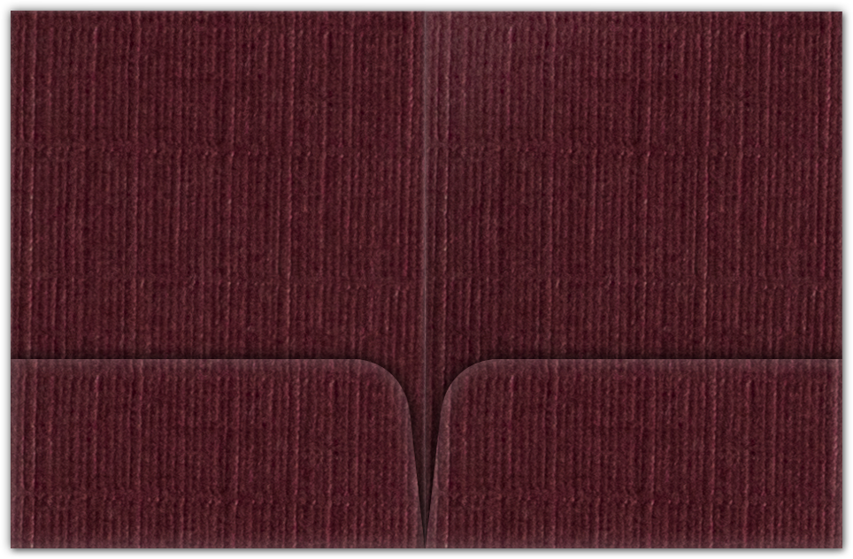 Burgundy Linen 80lb 9 x 12 Two Pocket Folders with 4 Inch Round Corner Pockets