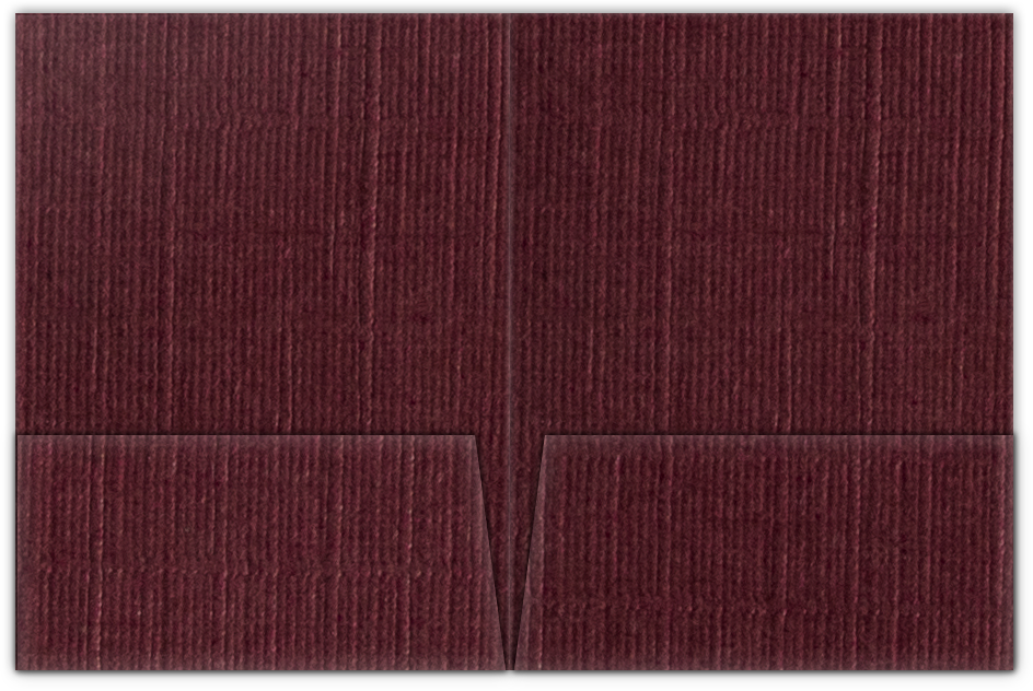 Burgundy Linen 80lb 9 x 12 Two Pocket Folders with 4 Inch Pockets