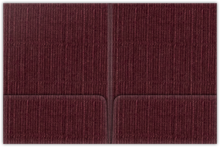 Burgundy Linen 80lb 9 x 12 Two Pocket Folders with 4 Inch Round Corner Pockets and 1/4 Inch Expansion with Double Score Spine
