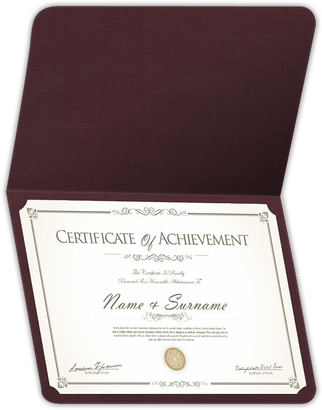 Merlot Linen 100lb 9 1/2 x 12 Landscape or Portrait Certificate Holders with Rounded Corner Slits