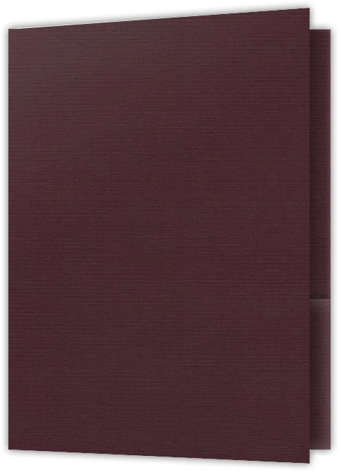 Merlot Linen 100lb 9 x 12 Two Pocket Folders with 4 Inch Pockets