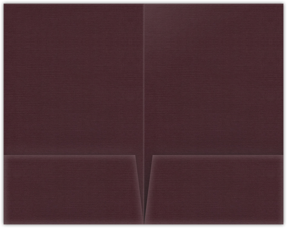 Merlot Linen 100lb 6 x 9 Two Pocket Half Size Folders with 3 Inch Pockets
