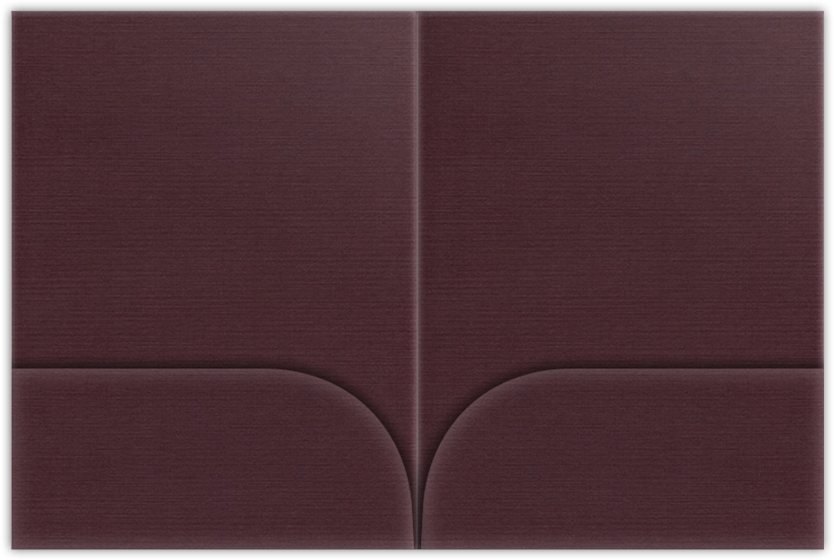 Merlot Linen 100lb 9 x 12 Two Pocket Folders with 4 Inch Curved Pockets
