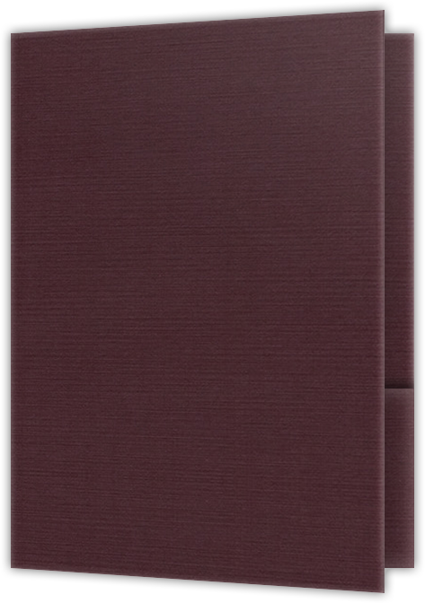 Merlot Linen 100lb 9 x 12 Two Pocket Folders with 4 Inch Curved Pockets