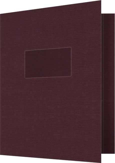 Merlot Linen 100lb 9 1/2 x 11 3/4 Two Pocket Folders with 4 1/2 Inch Pockets and 1 Inch Reinforced Top and Edges