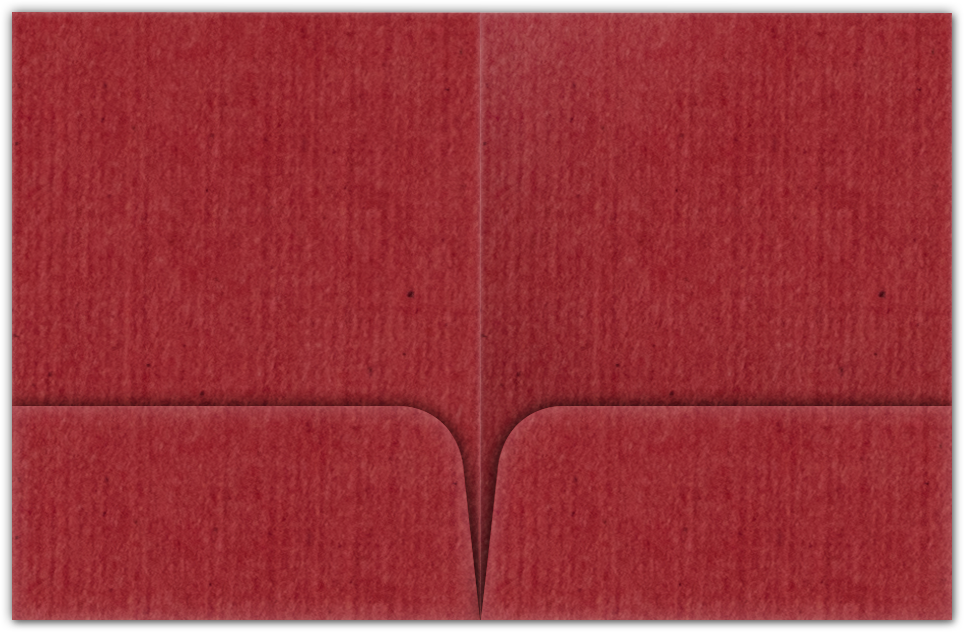 Red Linen 80lb 9 x 12 Two Pocket Folders with 4 Inch Round Corner Pockets