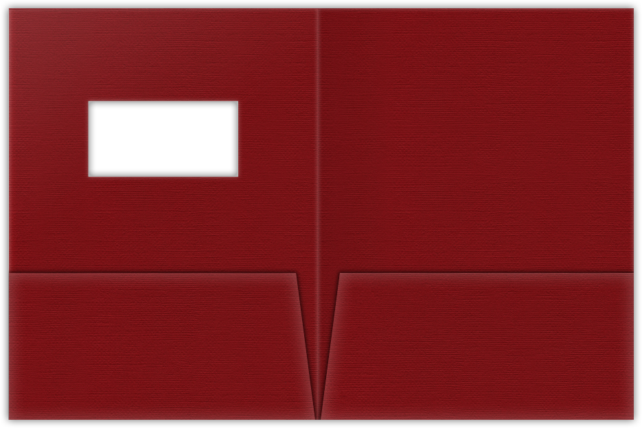Red Hopsack 90lb 9 x 12 Two Pocket Folders with 4 Inch Pockets and 2 x 4 Window